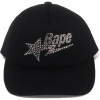 CRYSTAL STONE BAPE STA LOGO MESH CAP LADIES