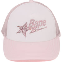 CRYSTAL STONE BAPE STA LOGO MESH CAP LADIES