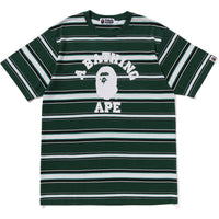BAPE MENS APE HEAD COLLEGE STRIPE TEE