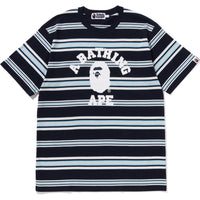BAPE MENS APE HEAD COLLEGE STRIPE TEE