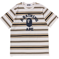 BAPE MENS APE HEAD COLLEGE STRIPE TEE