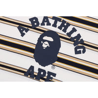 BAPE MENS APE HEAD COLLEGE STRIPE TEE