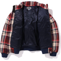 BAPE CHECK DOWN JACKET RELAXED FIT MENS