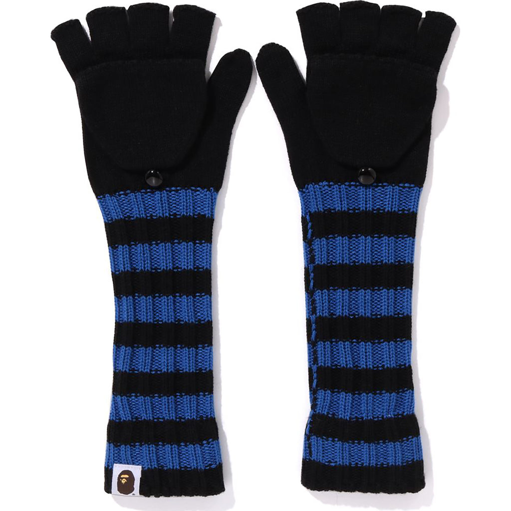 Long Striped fingerless mittens