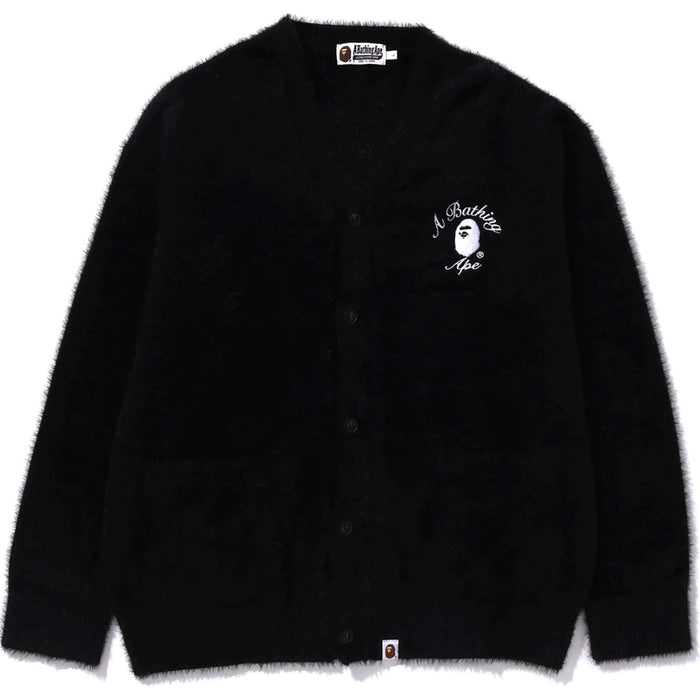 EMBROIDERY SHAGGY KNIT CARDIGAN MENS