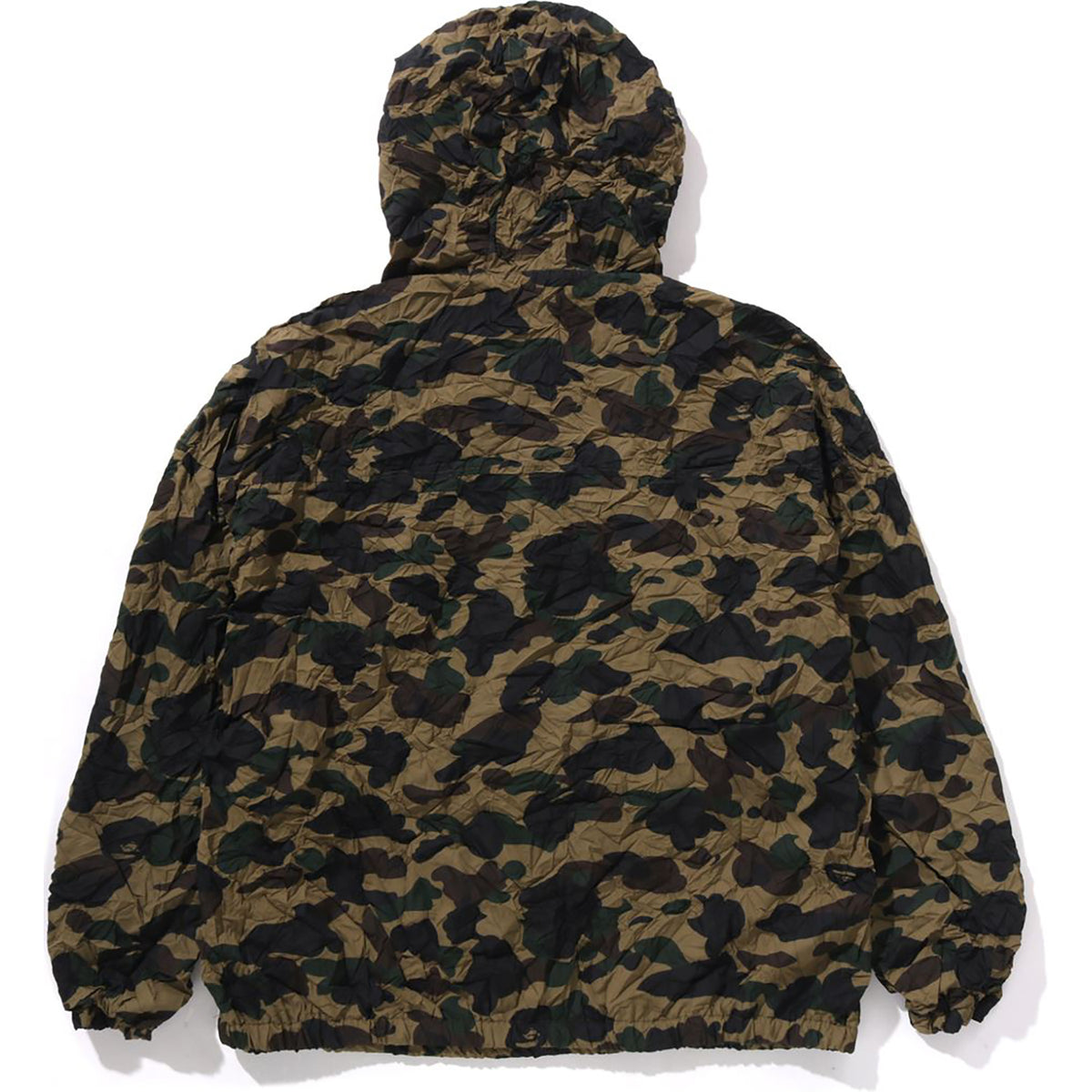 CRINKLE EFFECT 1ST CAMO HALF ZIP HOODIE JACKET MENS