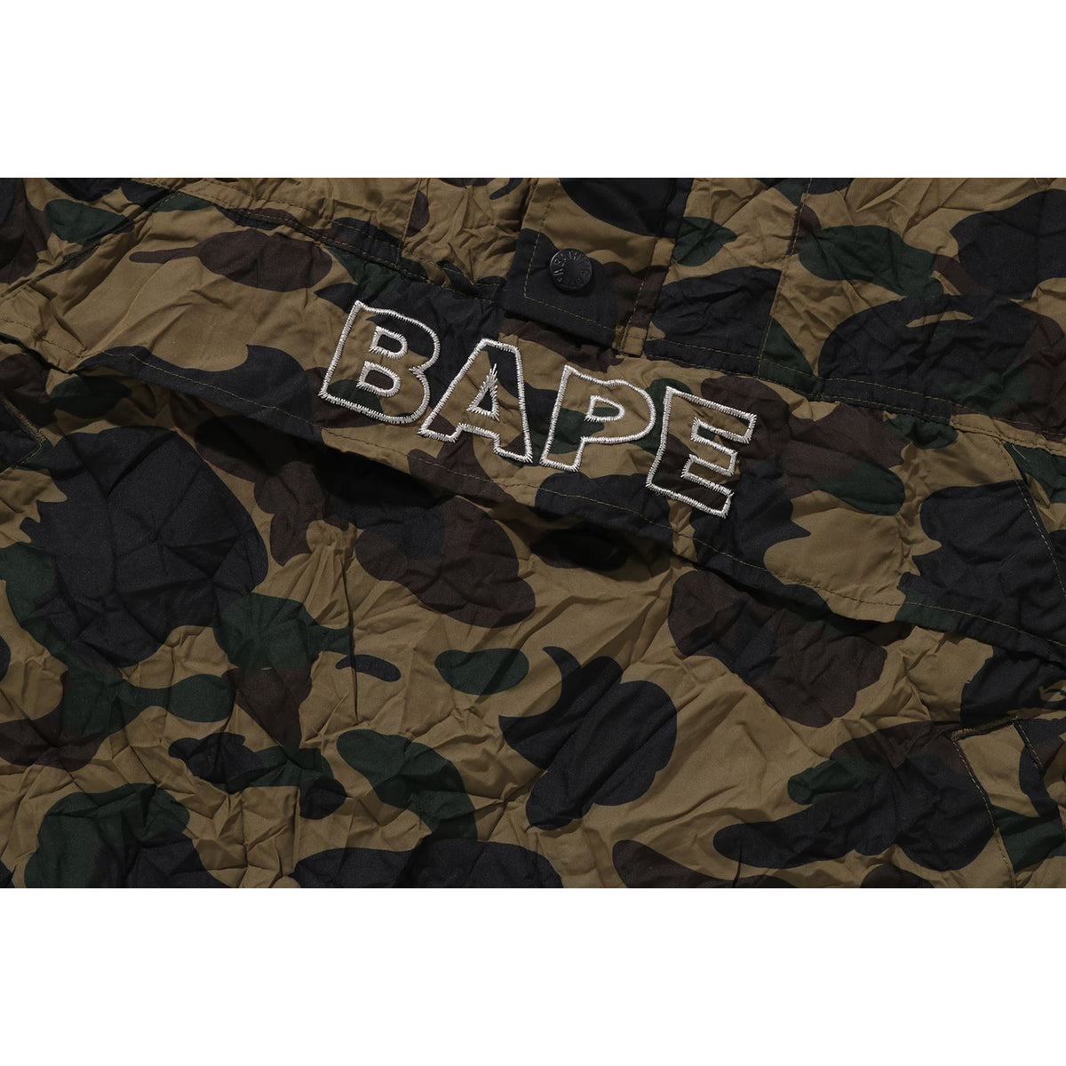 CRINKLE EFFECT 1ST CAMO HALF ZIP HOODIE JACKET MENS
