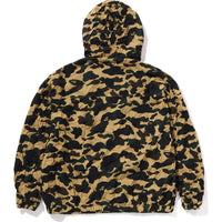 CRINKLE EFFECT 1ST CAMO HALF ZIP HOODIE JACKET MENS