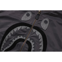 TONAL CHAIN STITCH SHARK BOMBER JACKET MENS