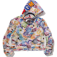 ART CAMO SHARK FULL ZIP HOODIE JACKET LADIES