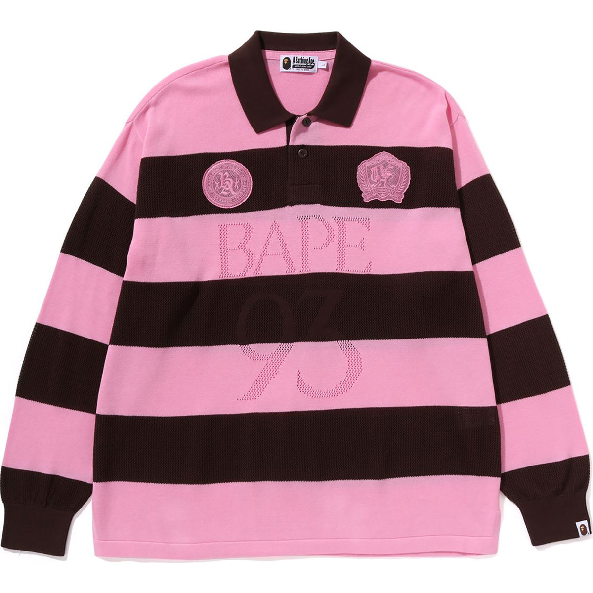 JACQUARD MULTI LOGO STRIPE RELAXED FIT LS TEE MENS