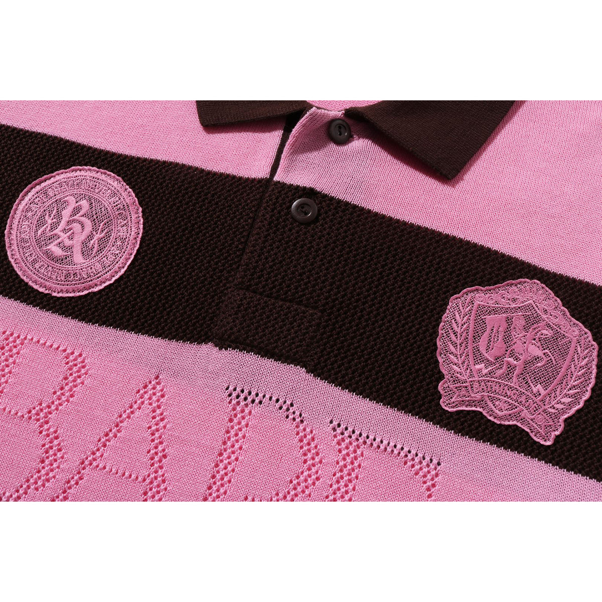 JACQUARD MULTI LOGO STRIPE RELAXED FIT LS TEE MENS