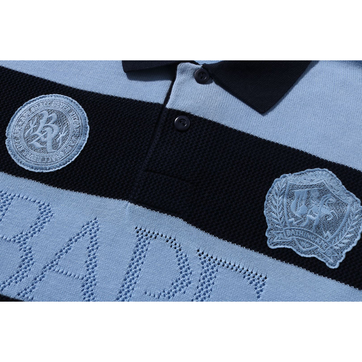 JACQUARD MULTI LOGO STRIPE RELAXED FIT LS TEE MENS