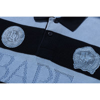 JACQUARD MULTI LOGO STRIPE RELAXED FIT LS TEE MENS