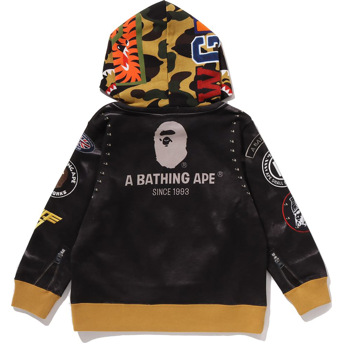 LEATHER JACKET PRINT SHARK PULLOVER HOODIE KIDS