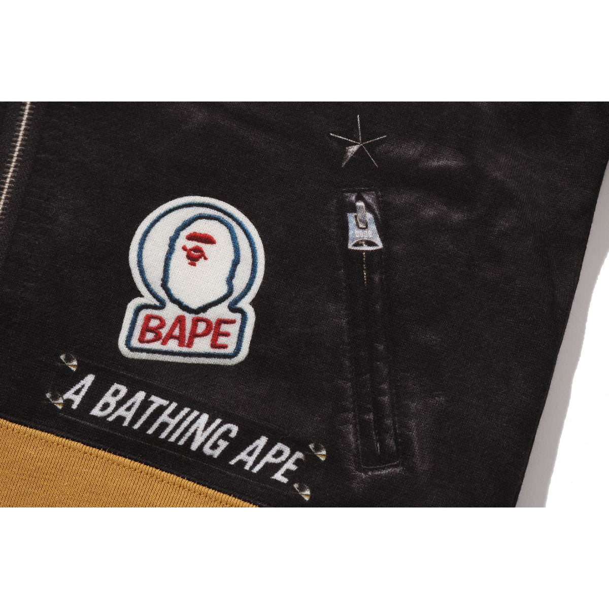 LEATHER JACKET PRINT SHARK PULLOVER HOODIE KIDS