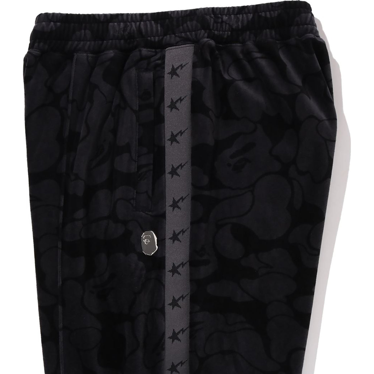 SOLID CAMO VELOUR METAL ONE POINT RELAXED FIT TRACK PANTS MENS