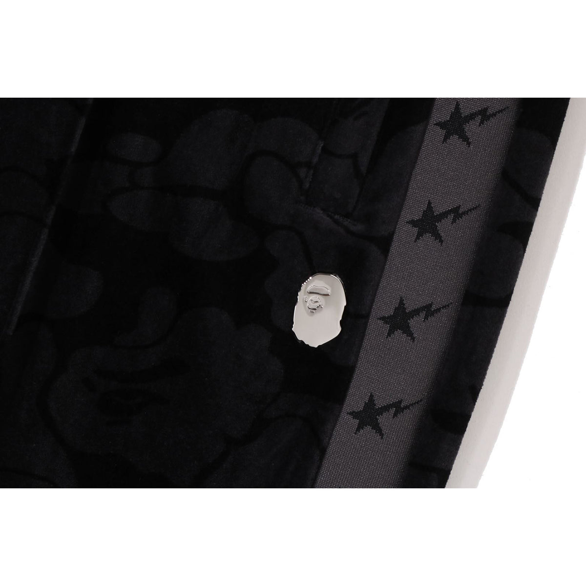 SOLID CAMO VELOUR METAL ONE POINT RELAXED FIT TRACK PANTS MENS