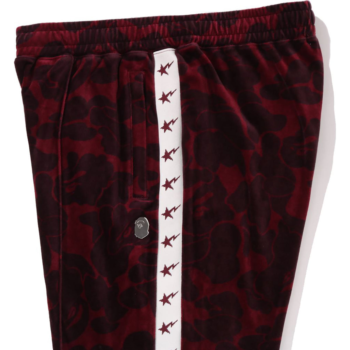 SOLID CAMO VELOUR METAL ONE POINT RELAXED FIT TRACK PANTS MENS