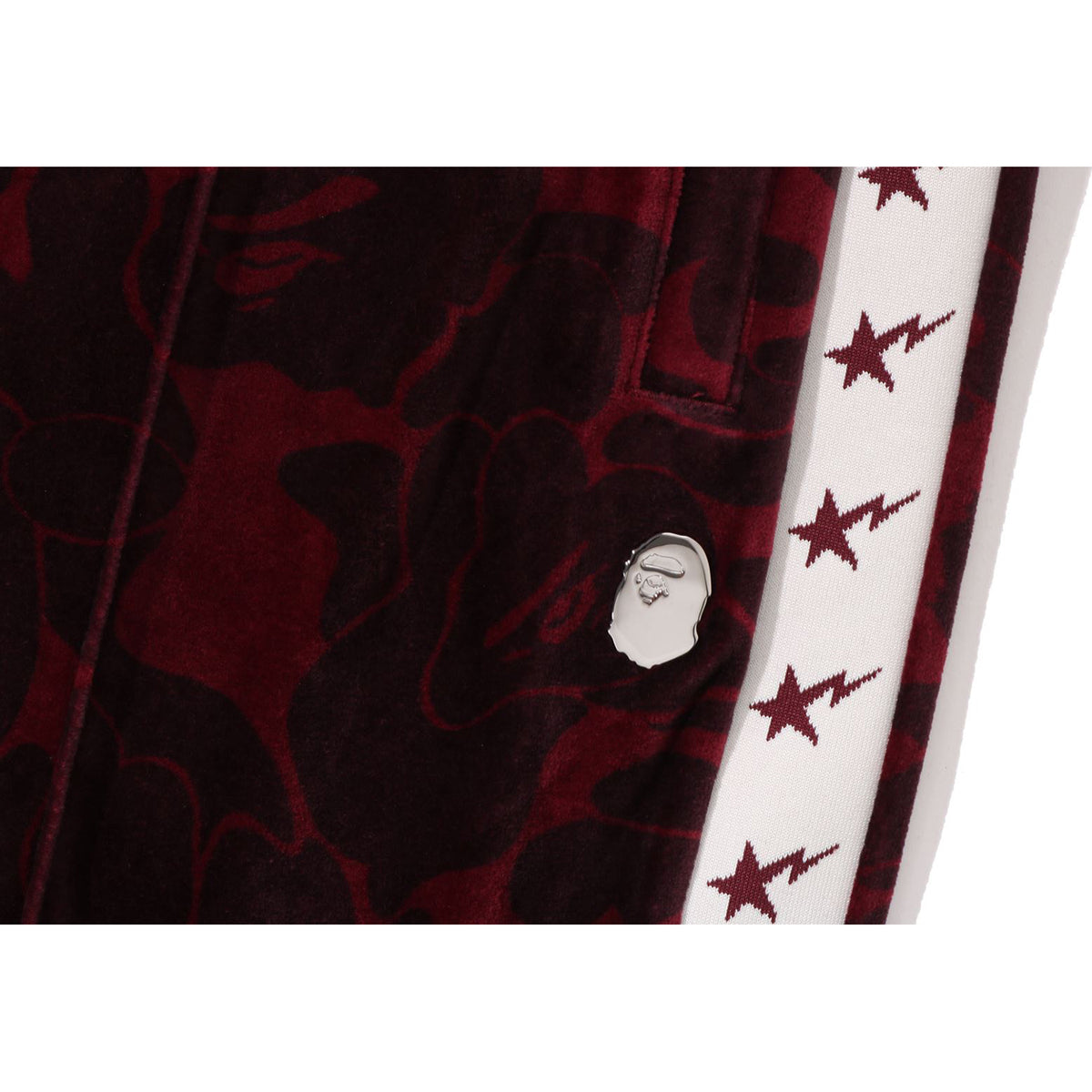 SOLID CAMO VELOUR METAL ONE POINT RELAXED FIT TRACK PANTS MENS