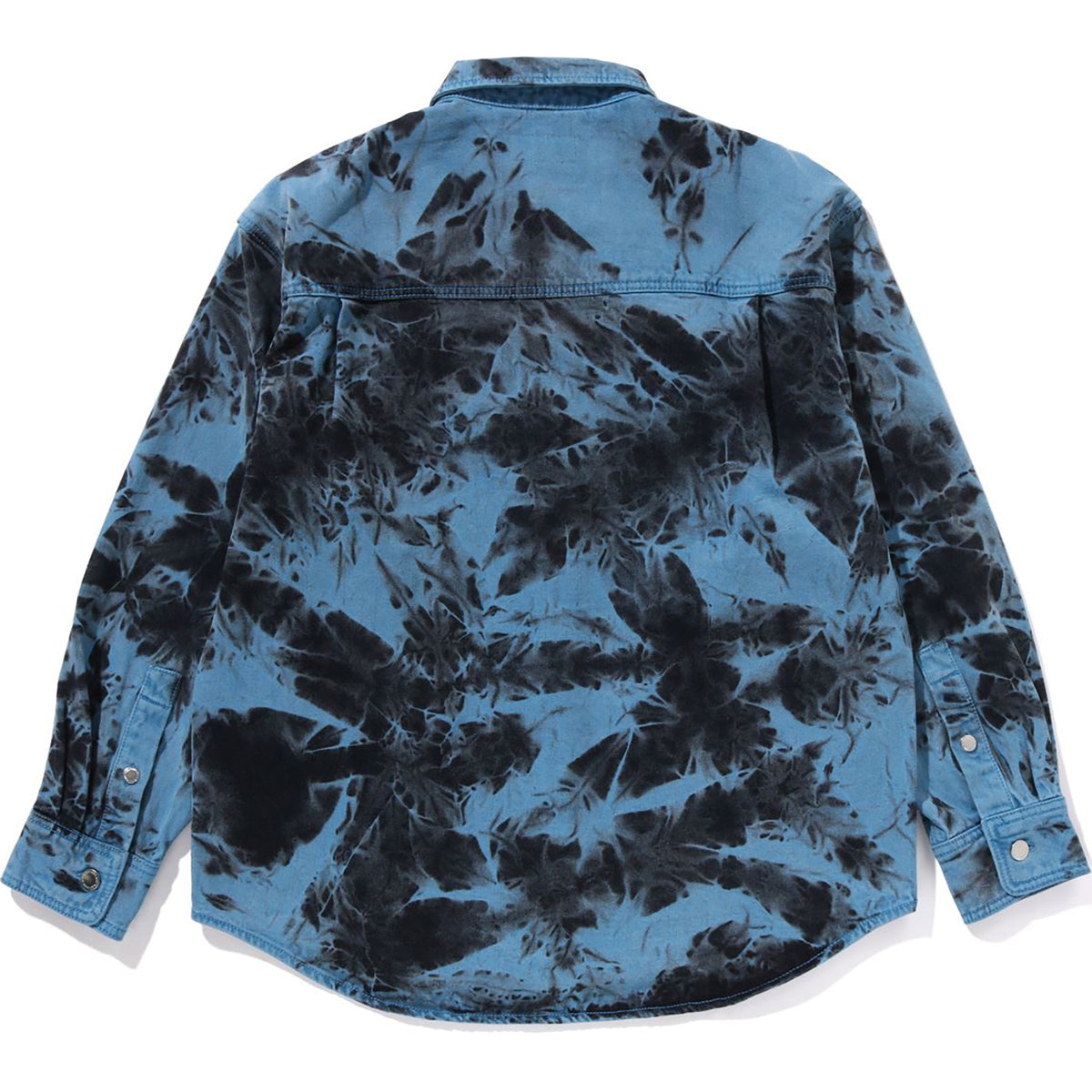 DESTROYED BLEACH BATHING APE LOGO LS SHIRT MENS