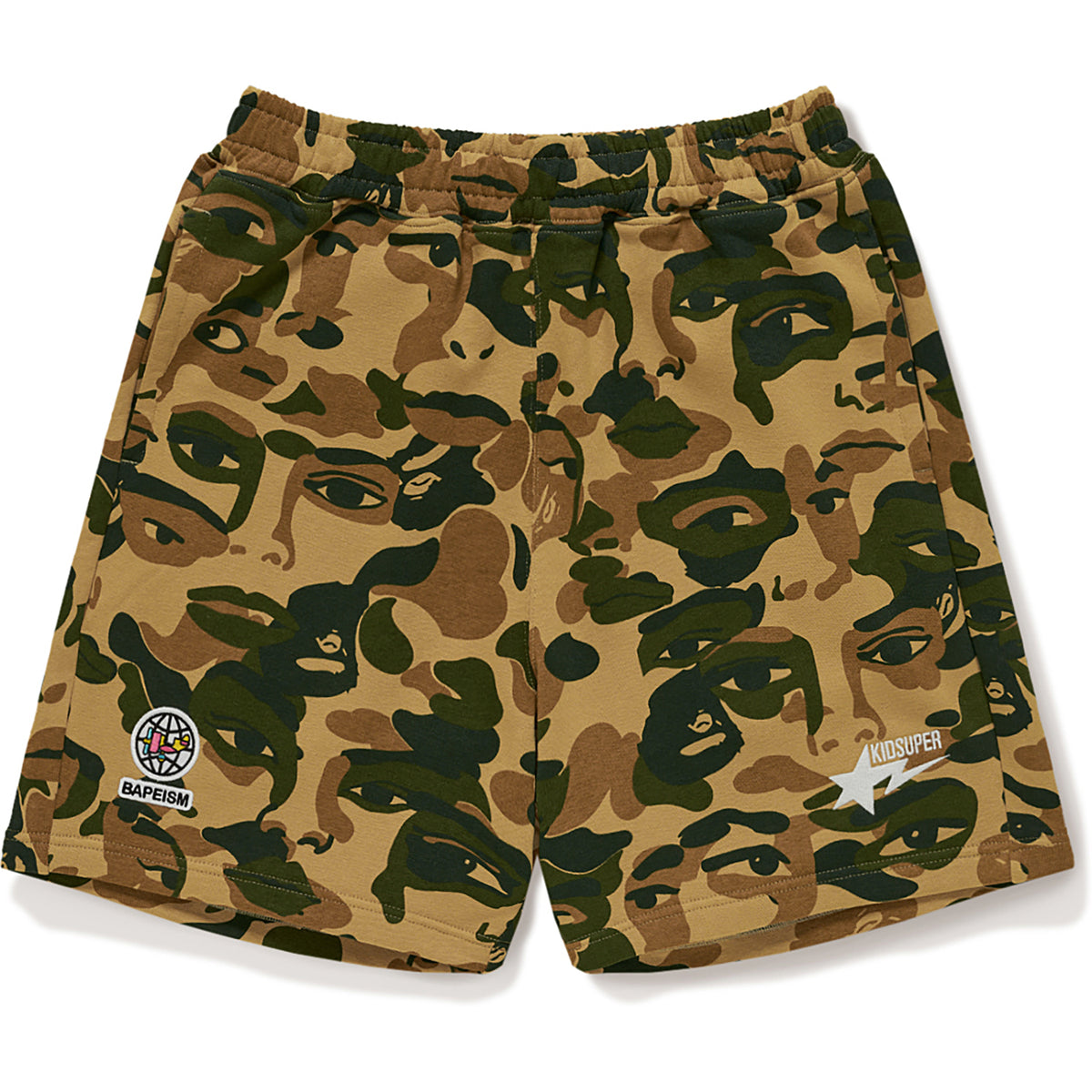 BAPE X KIDSUPER CAMO SWEAT SHORTS MENS