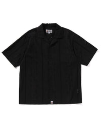 EMBROIDERY OPEN COLLAR SS SHIRT MENS