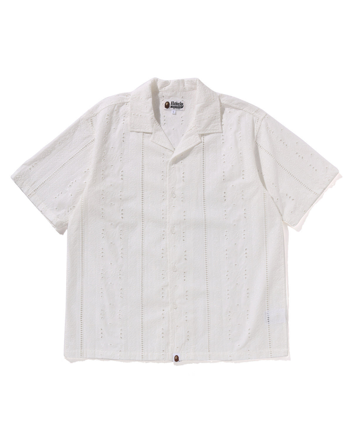 EMBROIDERY OPEN COLLAR SS SHIRT MENS