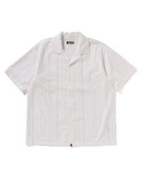 EMBROIDERY OPEN COLLAR SS SHIRT MENS