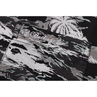 BAPE MENS PALM TREE CAMO OPEN COLLAR POCKET SS SHIRT