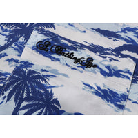 BAPE MENS PALM TREE CAMO OPEN COLLAR POCKET SS SHIRT