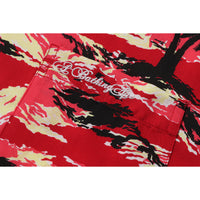 BAPE MENS PALM TREE CAMO OPEN COLLAR POCKET SS SHIRT