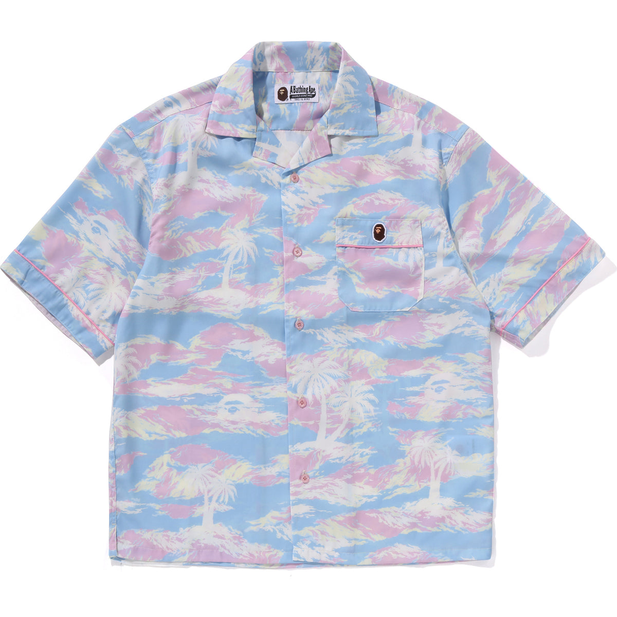 PALM TREE CAMO OPEN COLLAR SHIRT LADIES