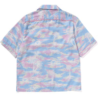 PALM TREE CAMO OPEN COLLAR SHIRT LADIES