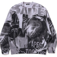 OVERPRINT RELAX FIT CREWNECK SWEATSHIRT MENS
