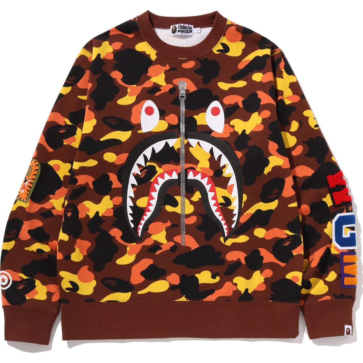 1ST CAMO SHARK CREWNECK SWEATSHIRT MENS