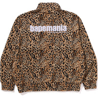 WILD LEOPARD PATTERN RELAXED FIT HALF ZIP SWEATSHIRT MENS