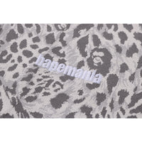 WILD LEOPARD PATTERN RELAXED FIT HALF ZIP SWEATSHIRT MENS