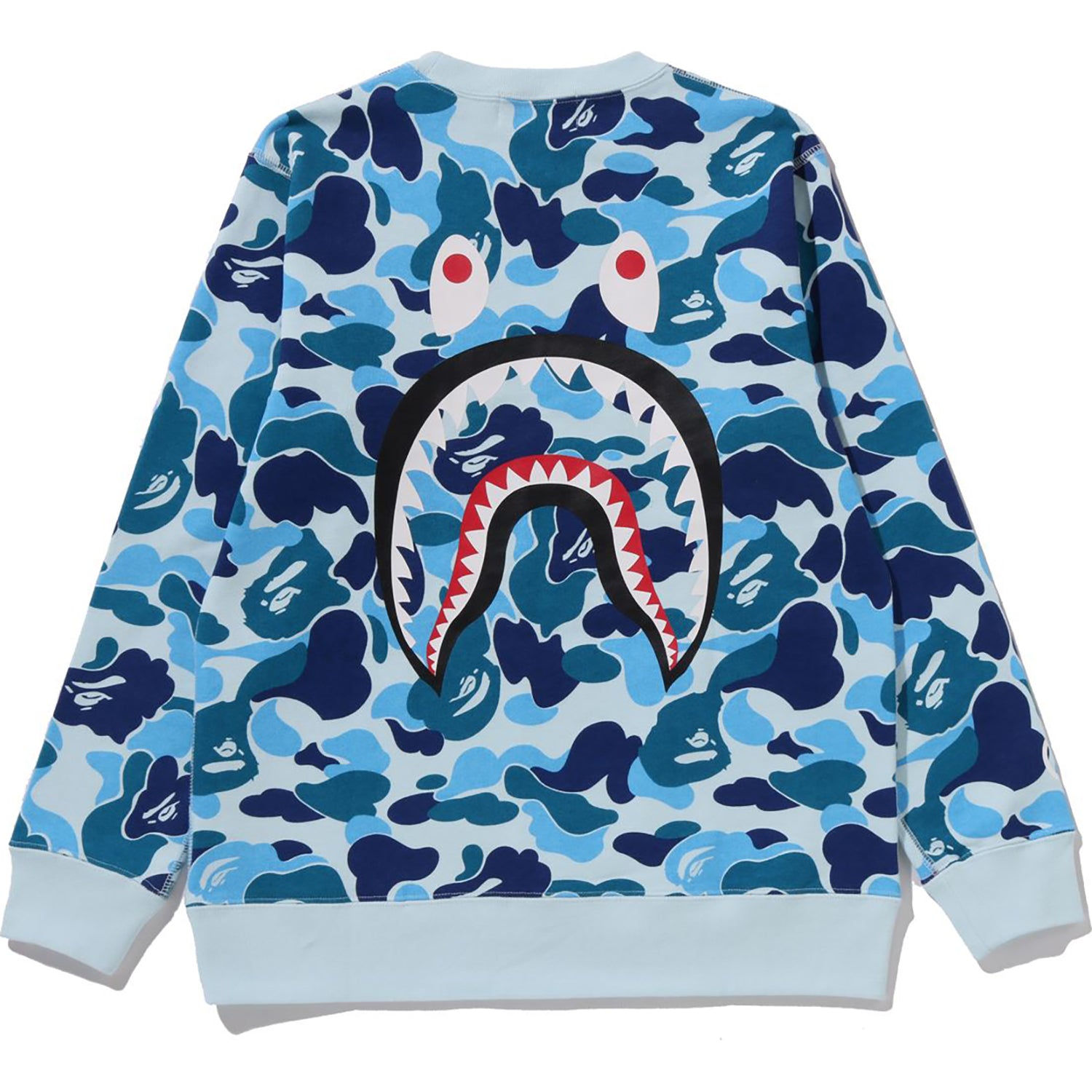 BAPE Kids ABC CAMO Shark Crewneck Sweatshirt Cotton Fleece