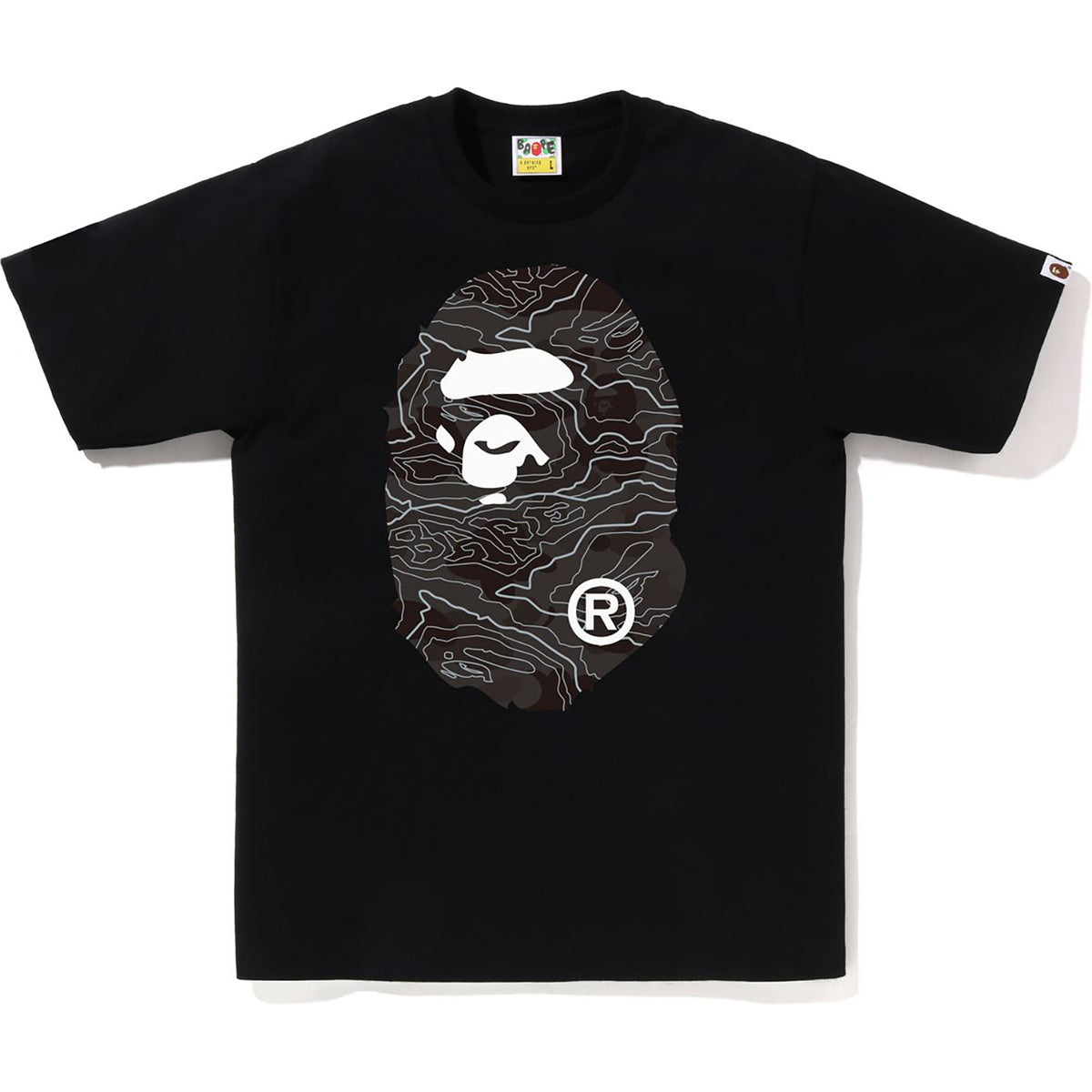 LAYERED LINE CAMO BIG APE HEAD TEE MENS