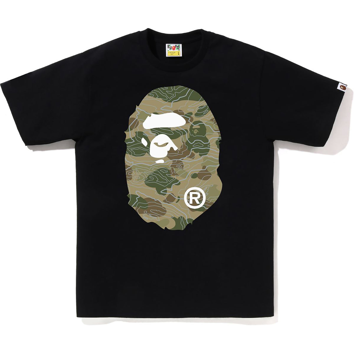 LAYERED LINE CAMO BIG APE HEAD TEE MENS