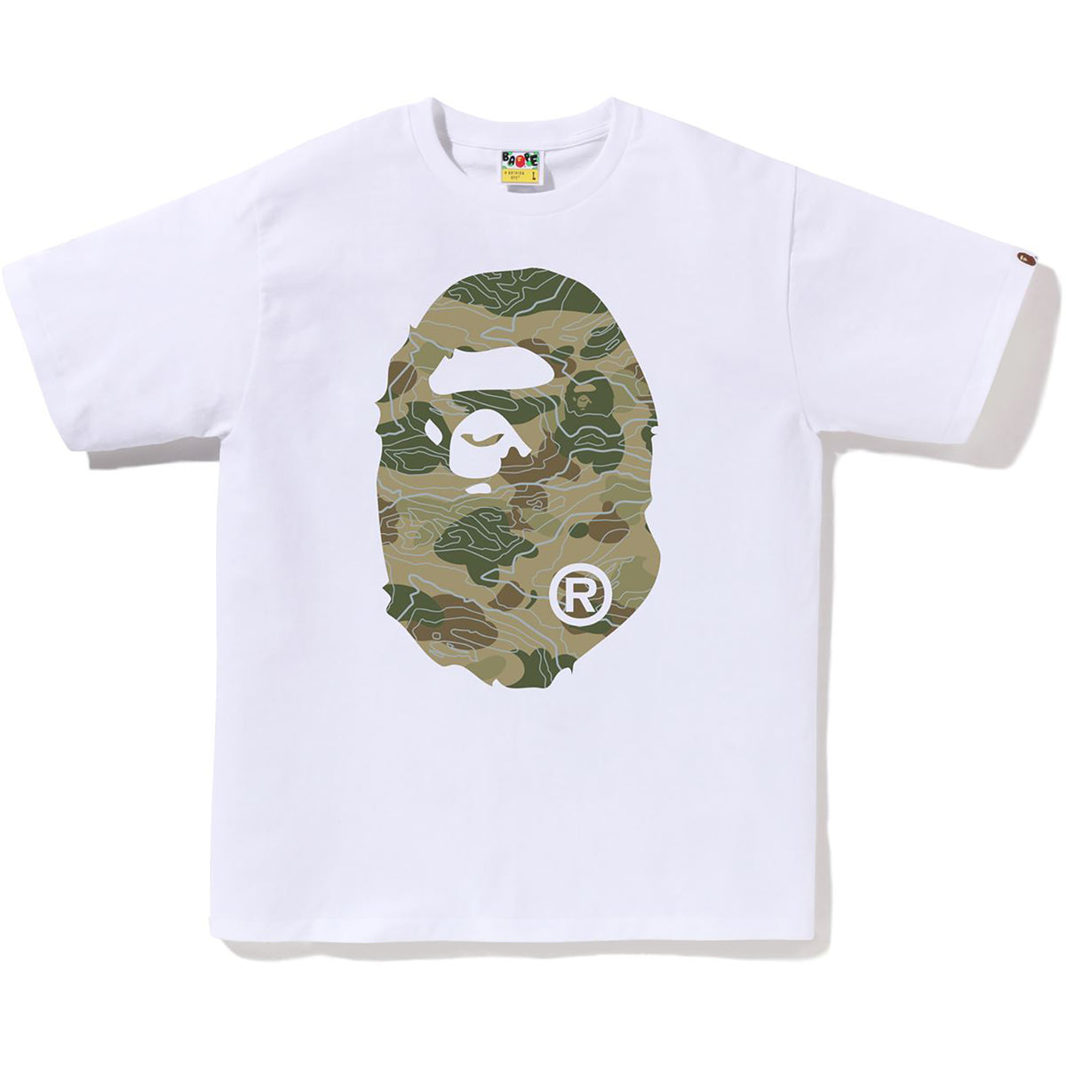 LAYERED LINE CAMO BIG APE HEAD TEE MENS