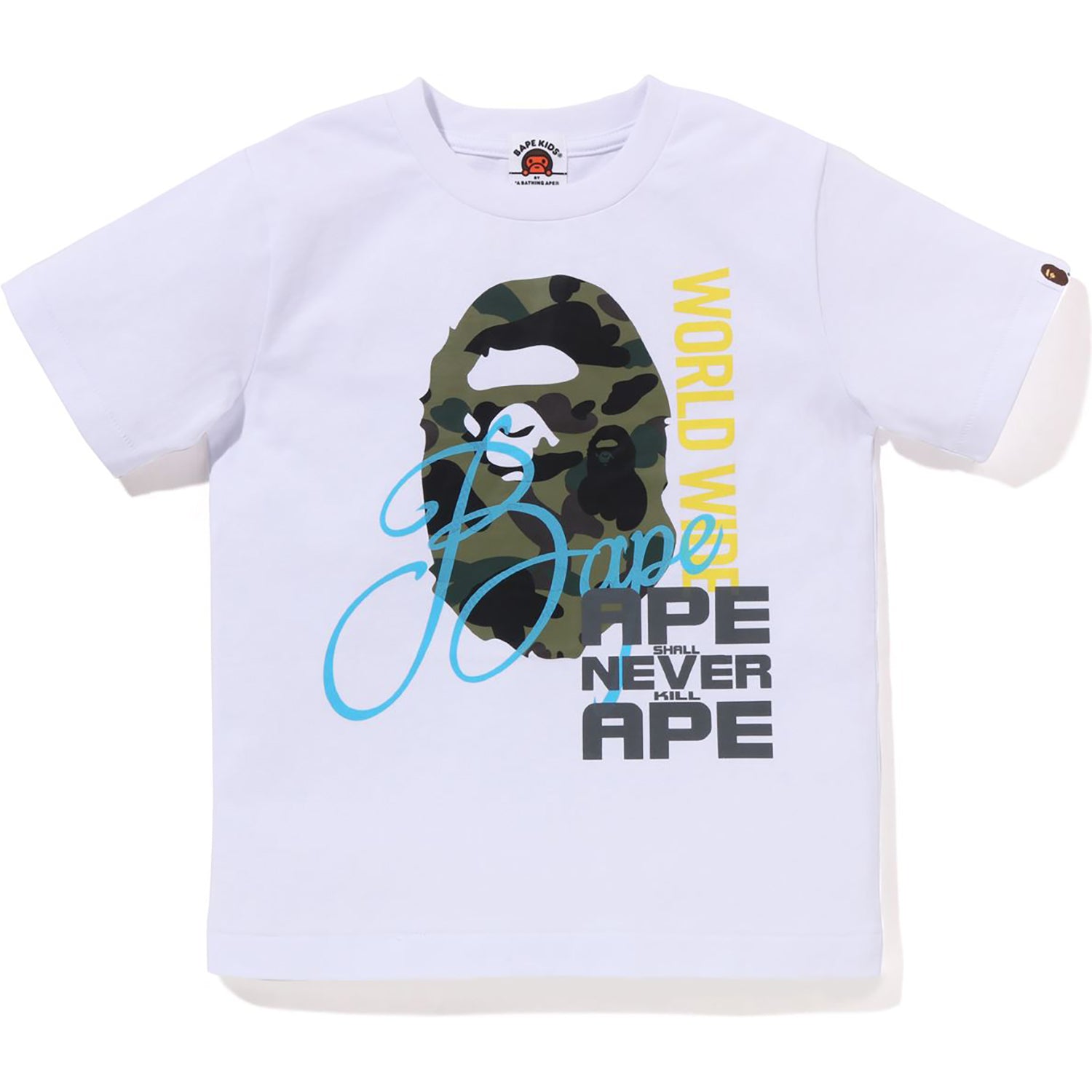 1ST CAMO APE HEAD OVER PRINT TEE KIDS – us.bape.com