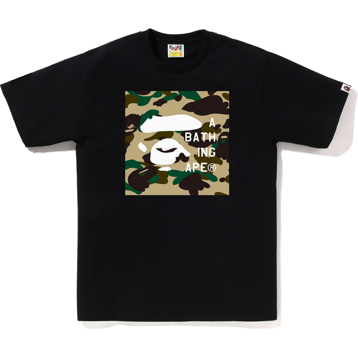 1ST CAMO BAPE FACE TAG LOGO TEE MENS