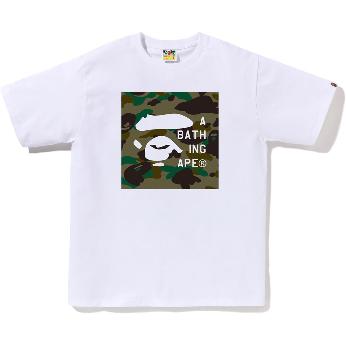 1ST CAMO BAPE FACE TAG LOGO TEE MENS