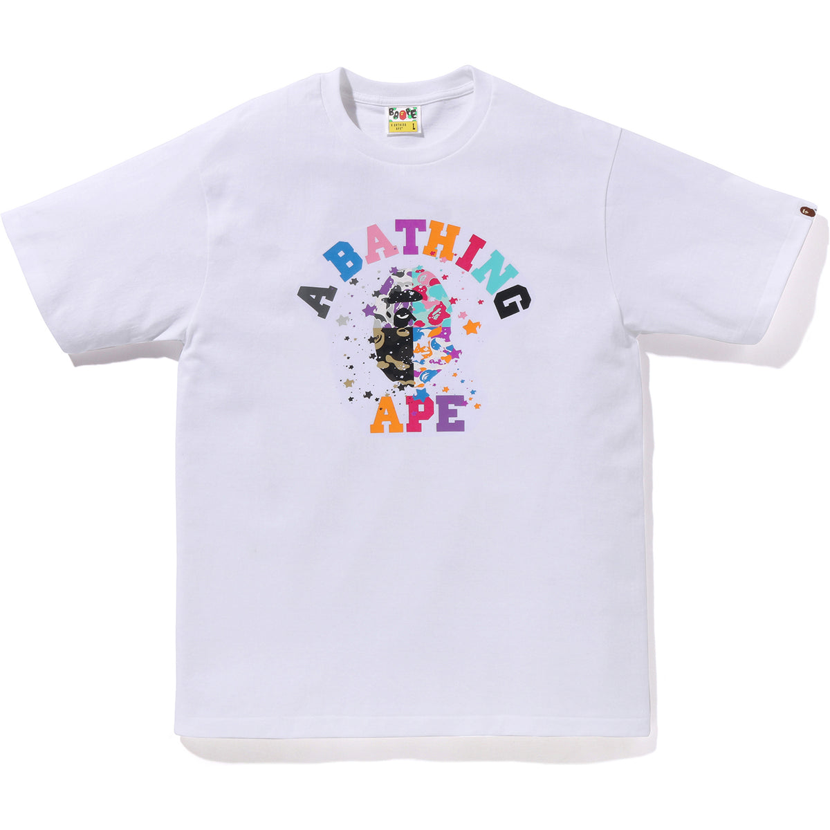 BAPE MENS US COLLEGE MULTI CAM STA T-SHIRT