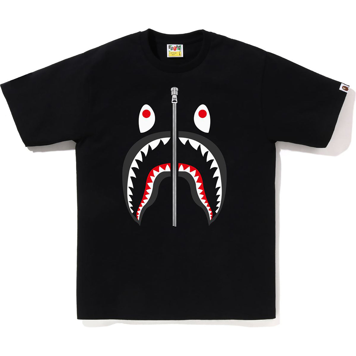 BAPE MENS COTTON SHARK HEAD T-SHIRT