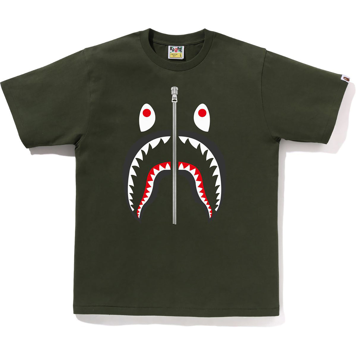 BAPE MENS COTTON SHARK HEAD T-SHIRT