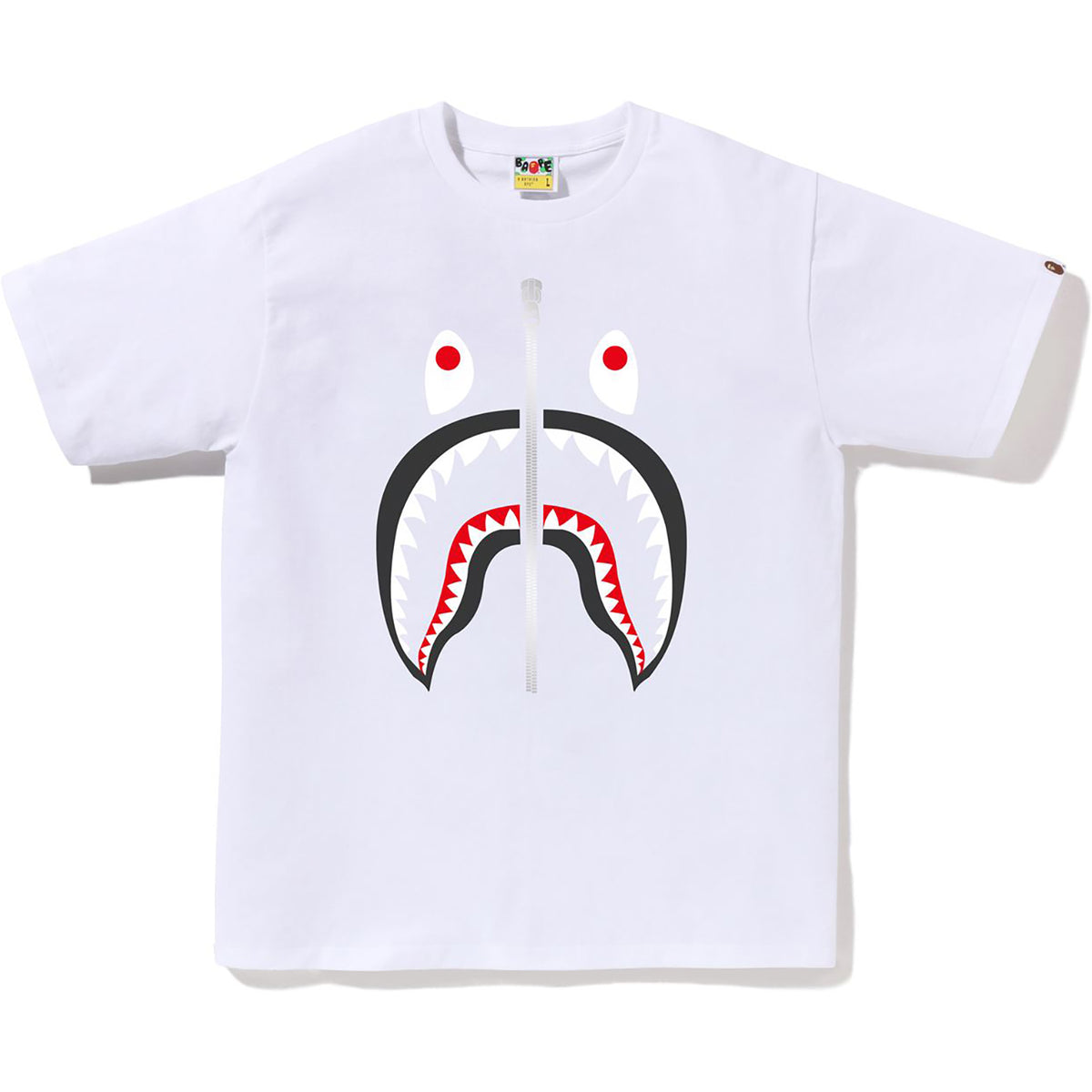 BAPE MENS COTTON SHARK HEAD T-SHIRT