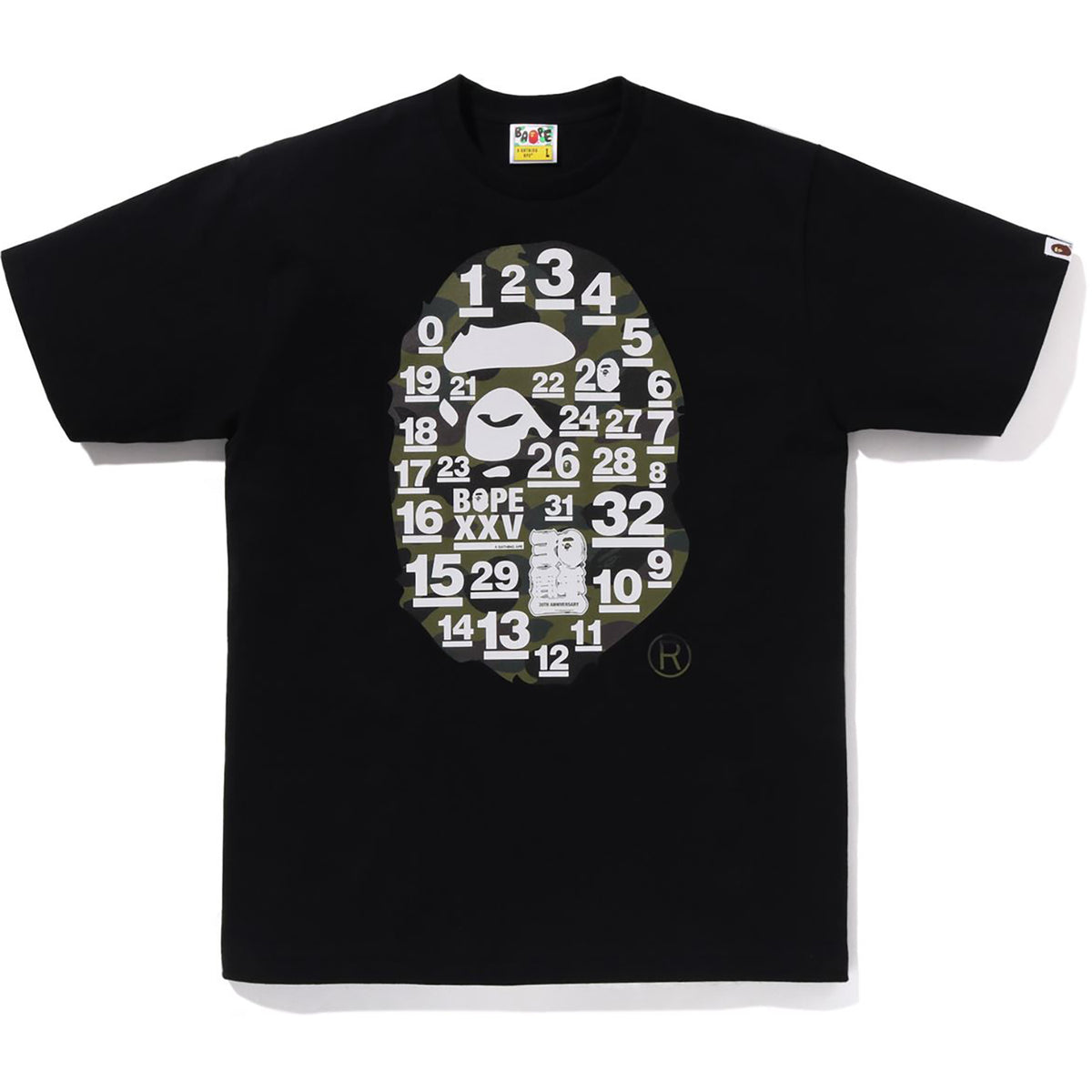 A BATHING APE 32ND ANNIV. 1ST CAMO BIG APE HEAD TEE MENS